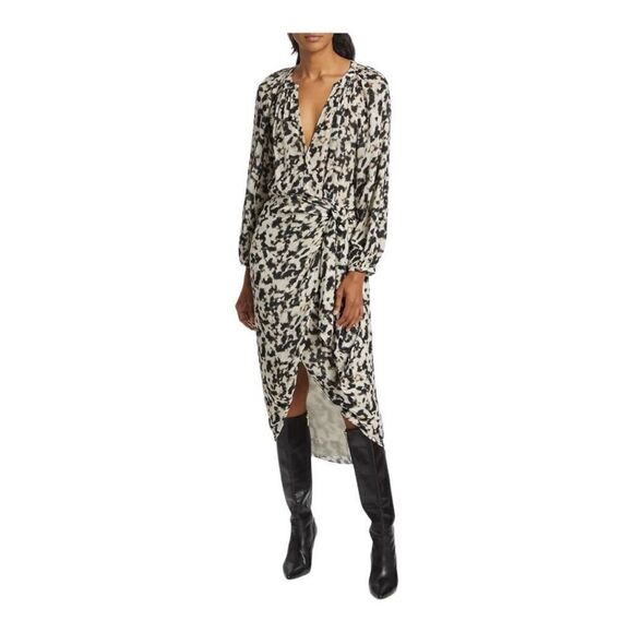 Rails Tyra Cheetah Print Tie-waist Midi Dress Size Small - Picture 1 of 10